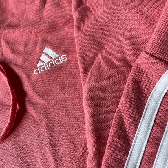 Adidas // Pink & White Hooded Sweater - Picture 4 of 4